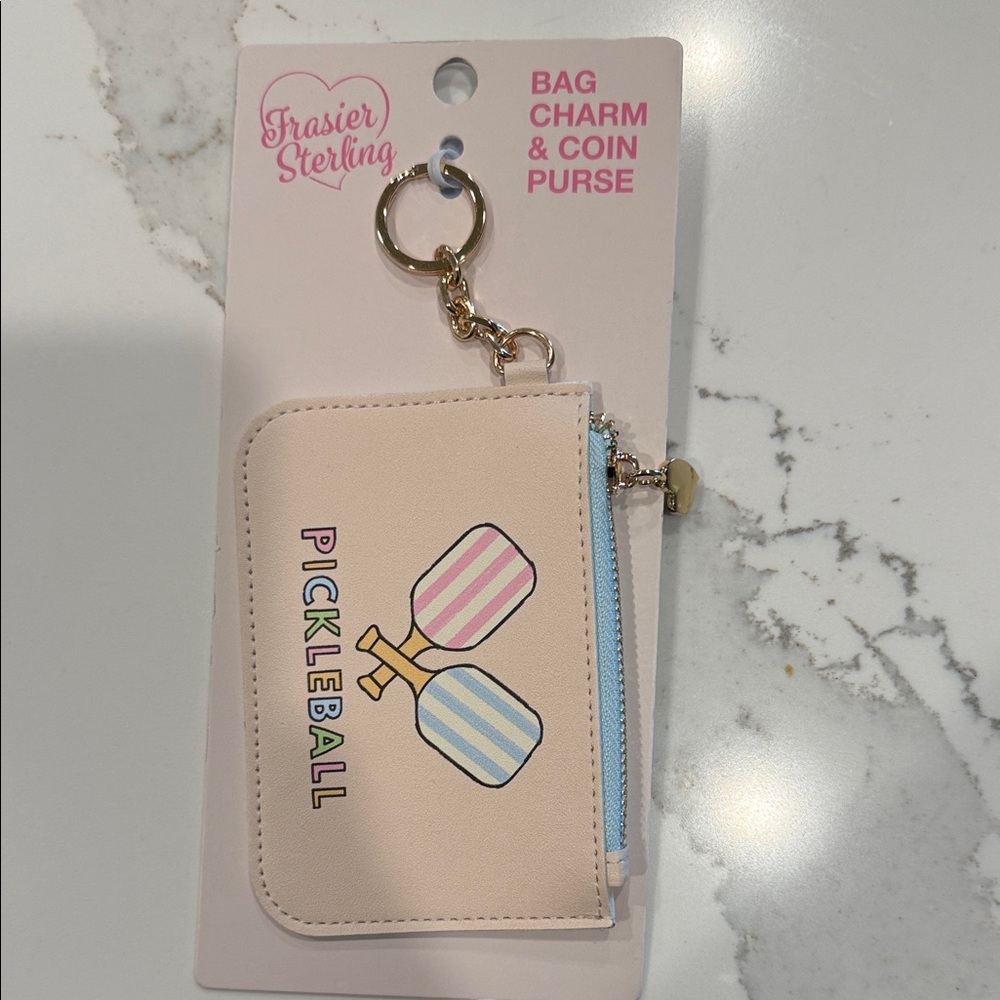 Pickleball Key & Card Holder - Cream with Pastel Accents - Picture 2 of 5